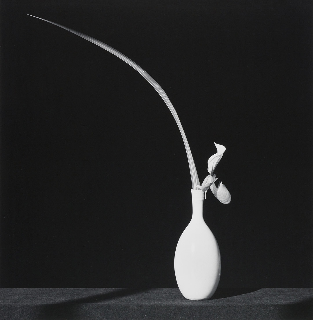 949 Orchid and Leaf in White Vase 1982